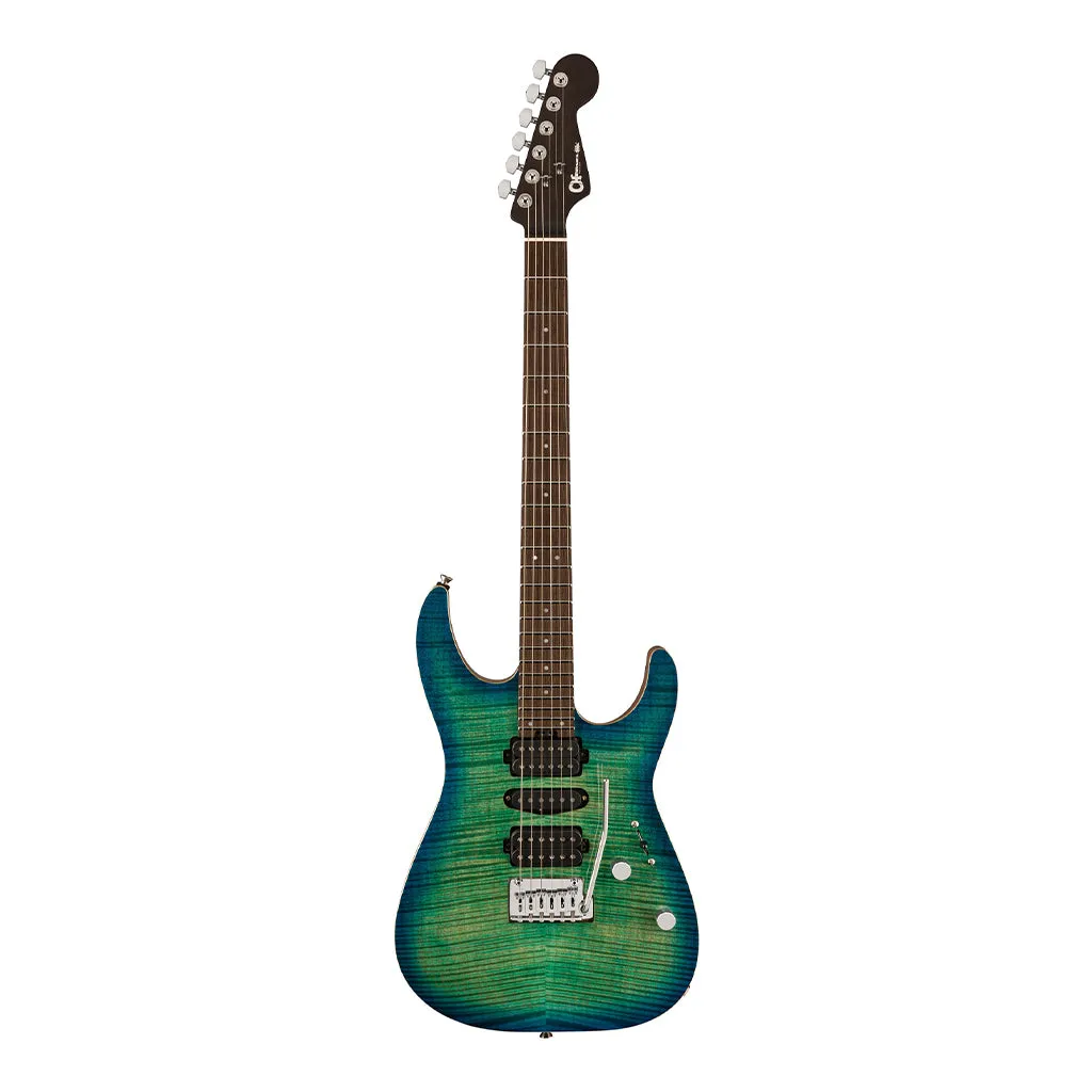Charvel MJ DK24 HSH 2PT W in Mahogany with Flame Maple Top and Wenge Fingerboard - Caribbean Burst