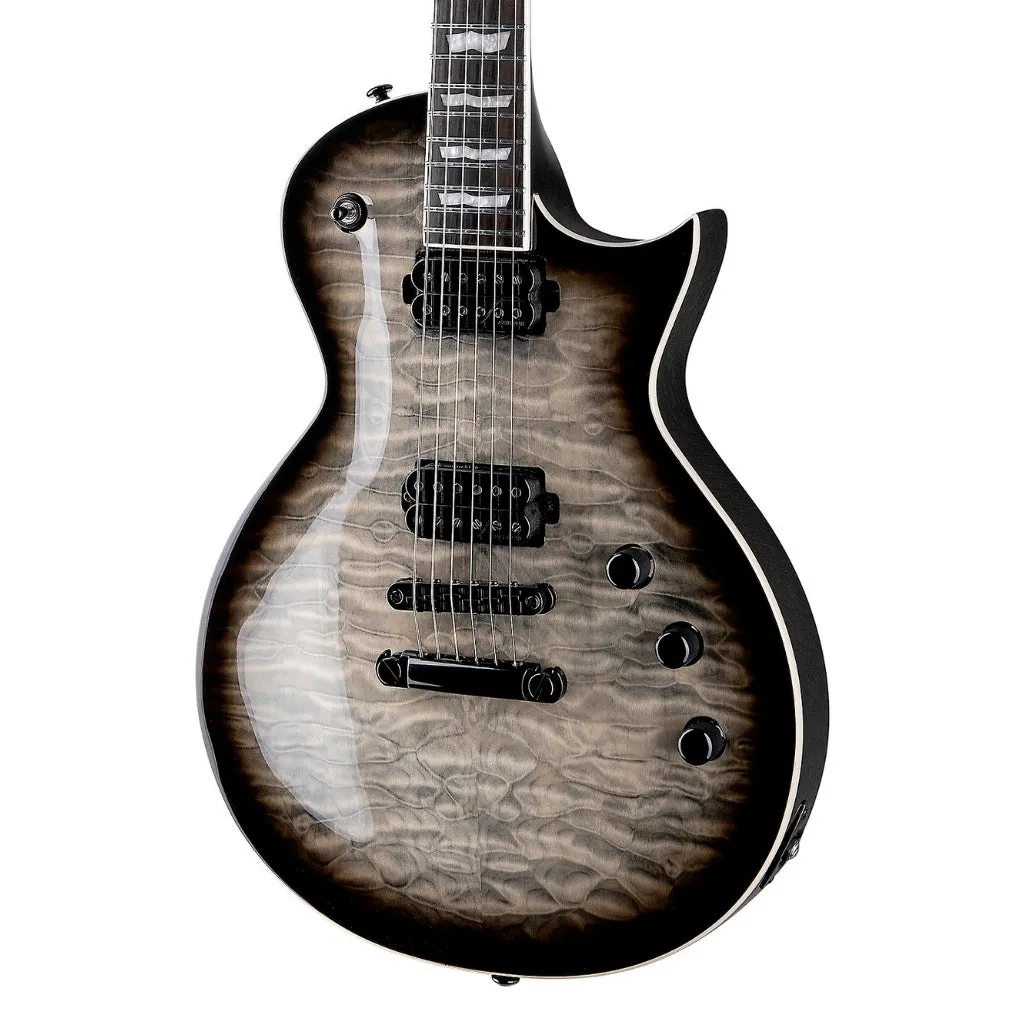 ESP LTD EC-1000T Quilted Maple Electric Guitar - Charcoal Burst
