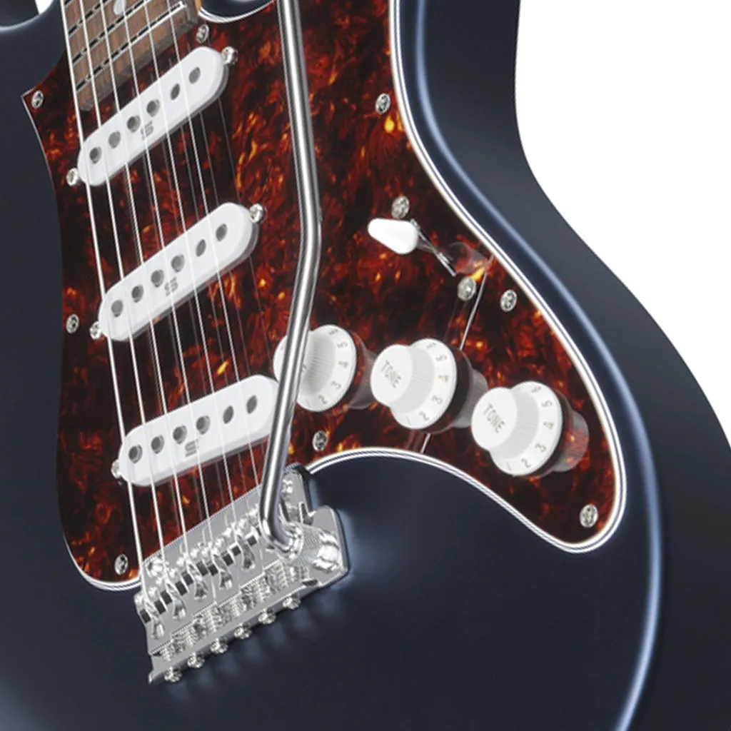 Ibanez AZ2203NT Electric Guitar with Rosewood Fretboard and Case - Dark Tide Blue Flat