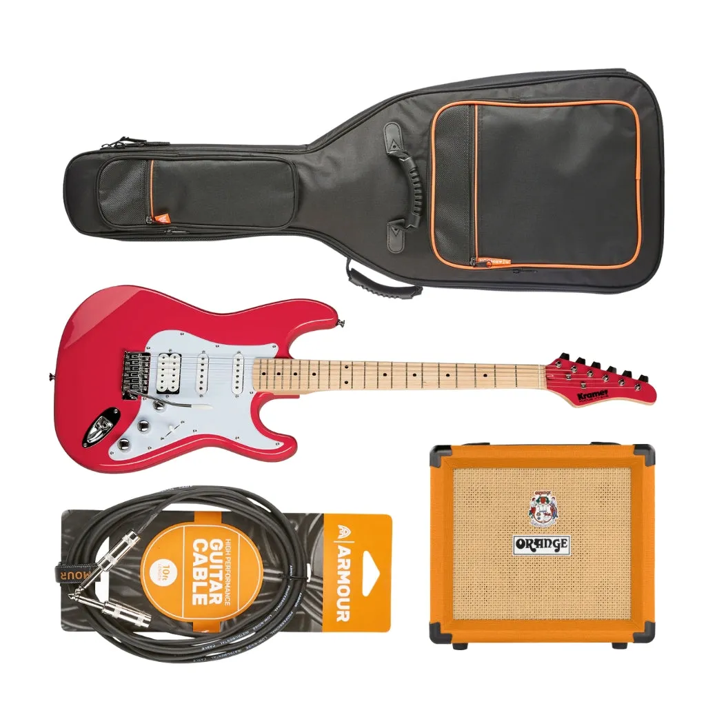 Kramer Focus VT211S Guitar Pack w/ Crush & Accessories - Ruby Red