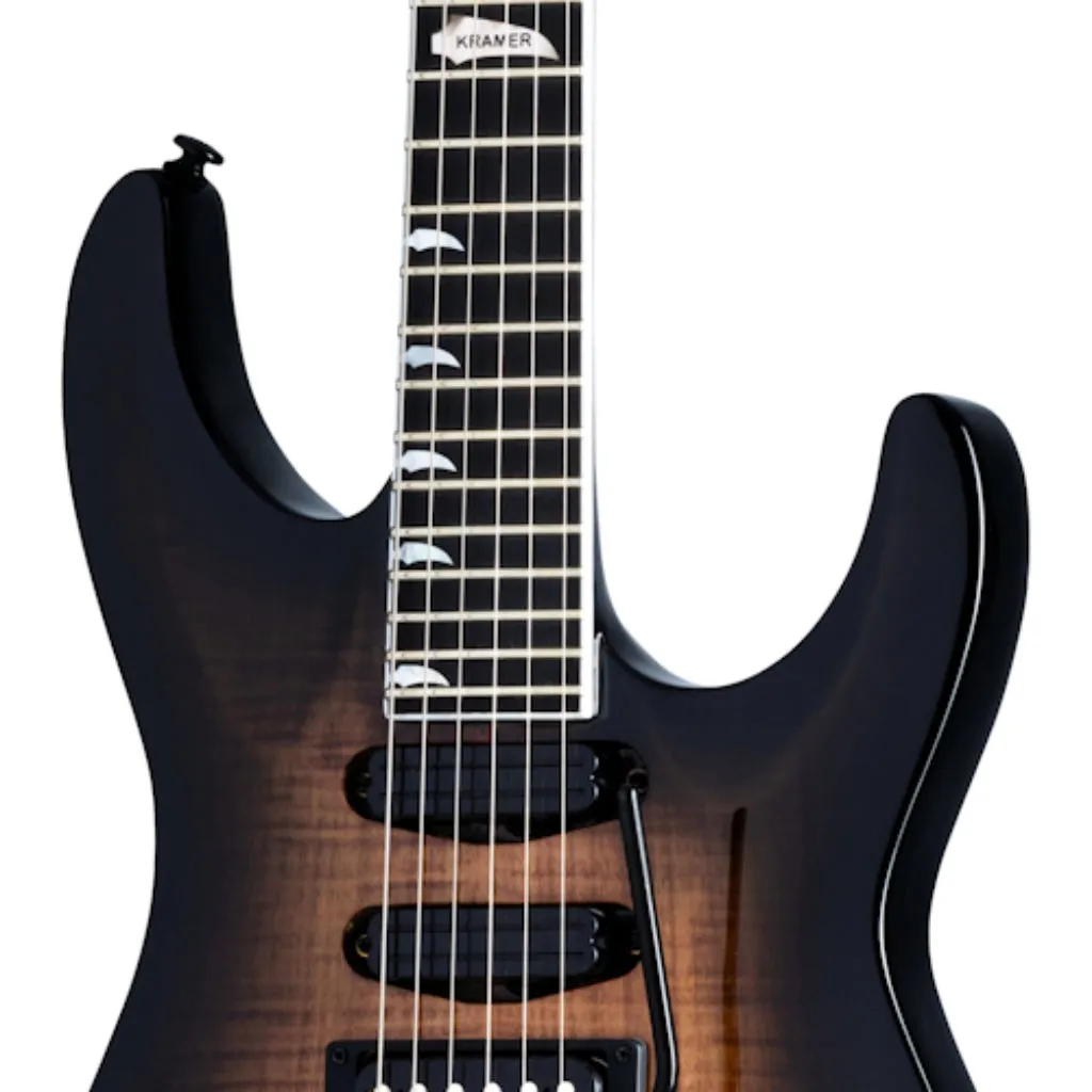 Kramer SM-1 Figured Electric Guitar - Black Denim Perimeter