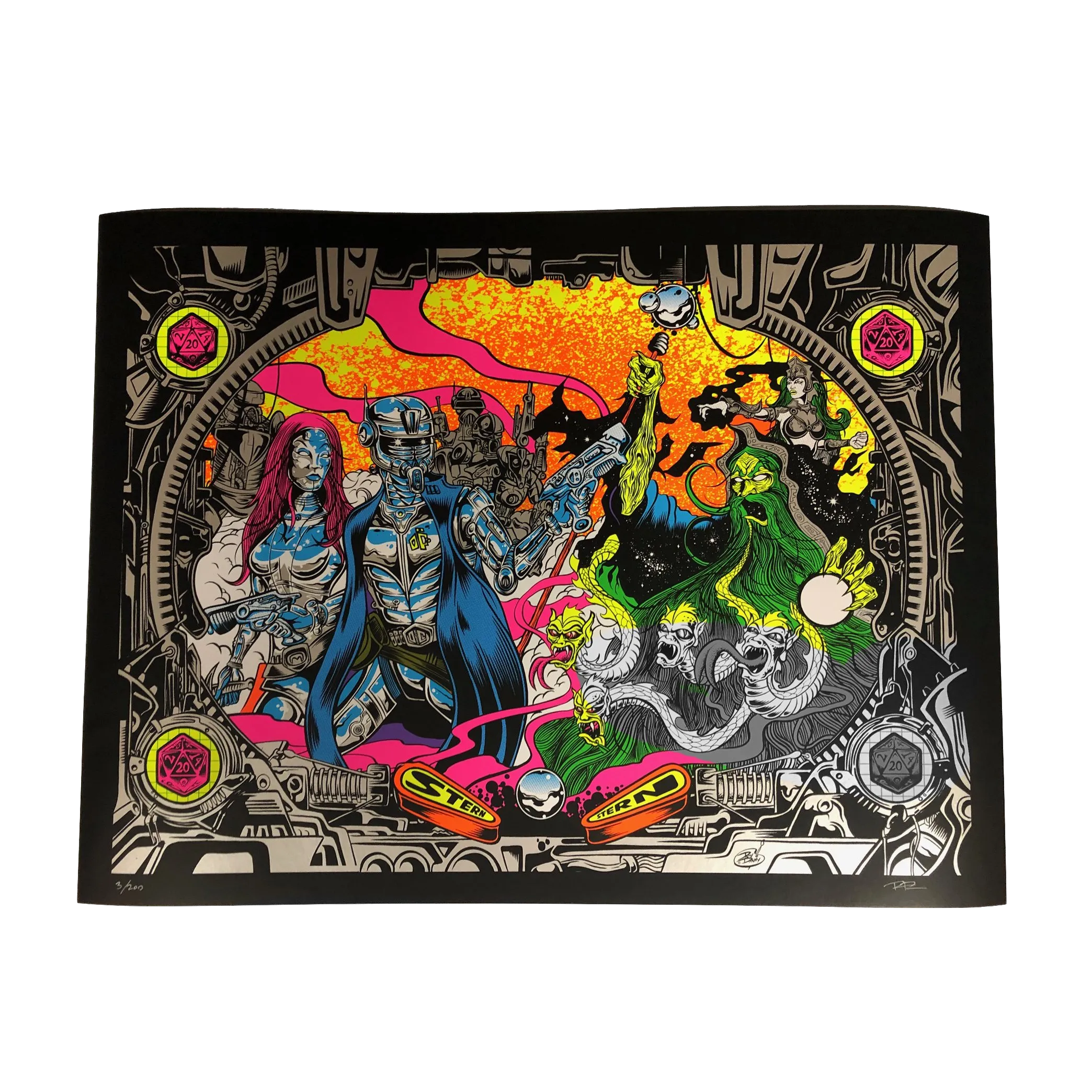 Limited Edition "Cyborg vs. The Pinball Wizard" Poster by Dirty Donny