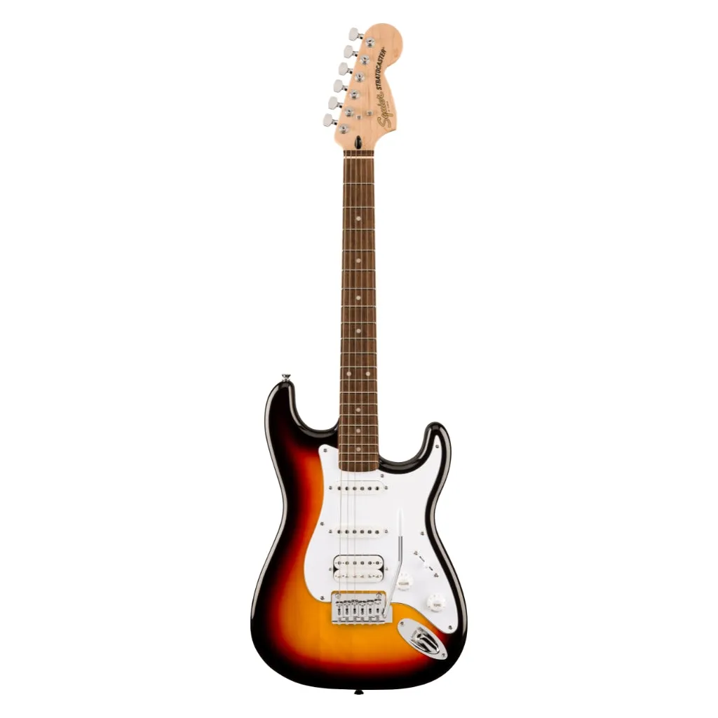 Squier Affinity Series Stratocaster Junior HSS Laurel Fingerboard with White Pickguard - 3 Colour Sunburst