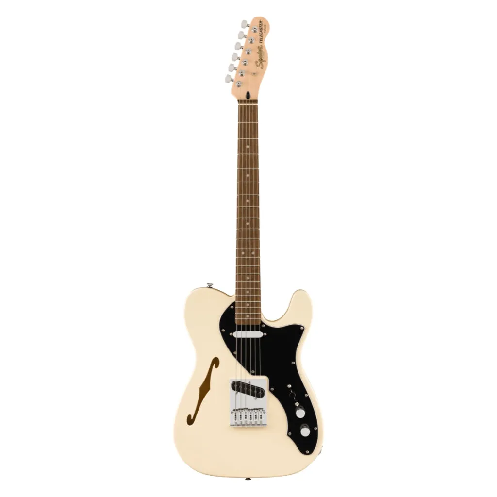Squier Affinity Series Telecaster Thinline Laurel Fingerboard with Black Pickguard - Olympic White