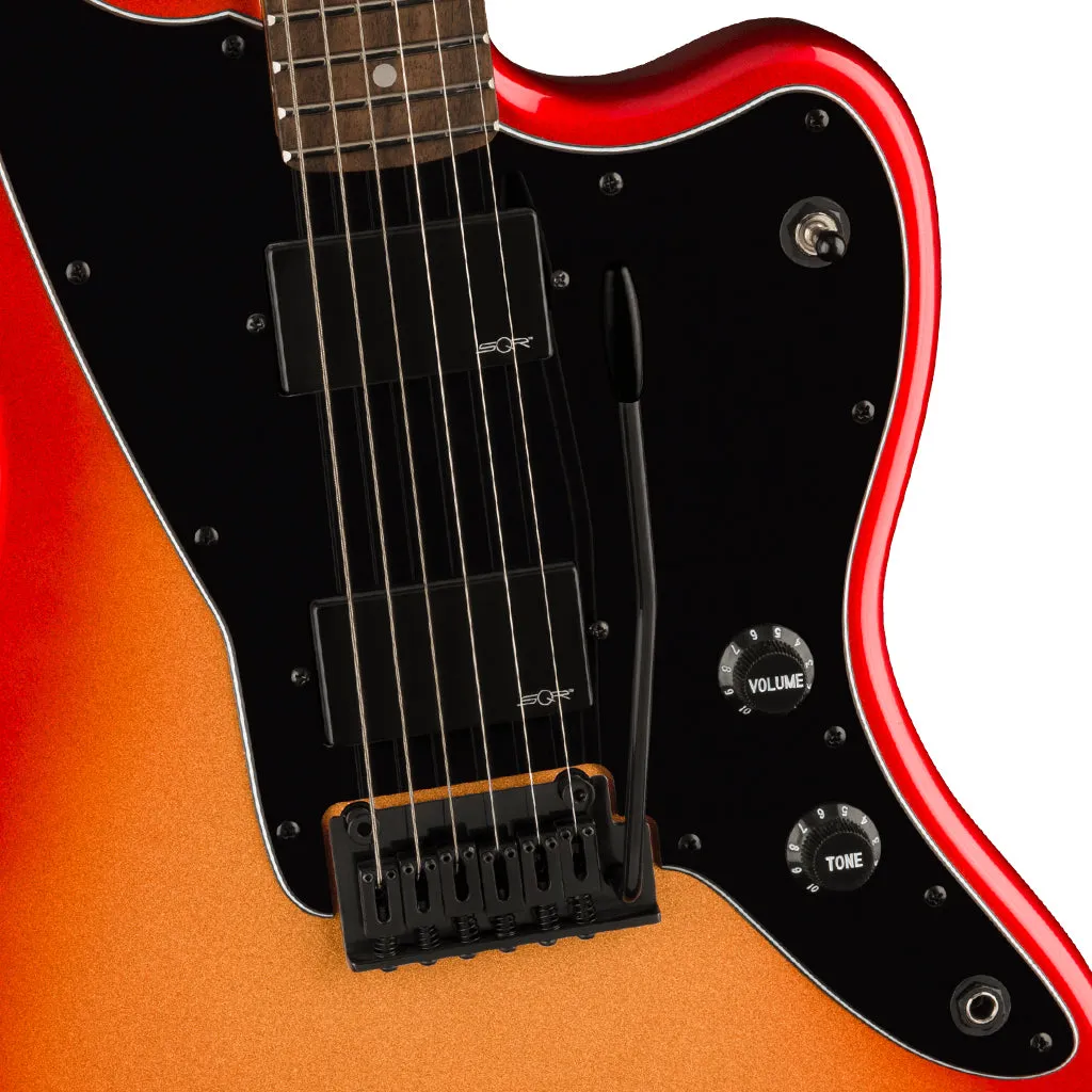 Squier Contemporary Active Jazzmaster HH, Laurel Fingerboard, Black Pickguard, Sunset Metallic